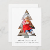 Minimalistisches Foto Weihnachtskarte mit Baumkron Mitteilungskarte (Vorne/Hinten)