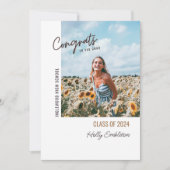 Minimalistisches Foto Weißer Abschluss Ankündigung (Vorderseite)