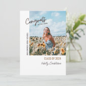 Minimalistisches Foto Weißer Abschluss Ankündigung (Stehend Vorderseite)