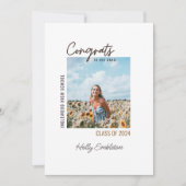 Minimalistisches Foto Weißer Abschluss Ankündigung (Vorderseite)