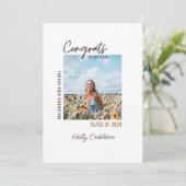 Minimalistisches Foto Weißer Abschluss Ankündigung (Stehend Vorderseite)