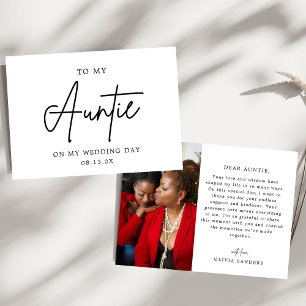 Minimalistisches Foto zu meiner Tante am Hochzeits Dankeskarte