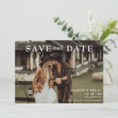 Minimalistisches Foto zum Hochfahren der Datumskar Einladung (Stehend Vorderseite)