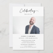 Minimalistisches Foto zur Beerdigung des Lebens Einladung (Vorderseite)