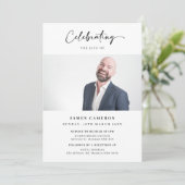 Minimalistisches Foto zur Beerdigung des Lebens Einladung (Stehend Vorderseite)