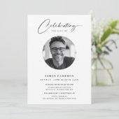 Minimalistisches Foto zur Beerdigung des Lebens Einladung (Stehend Vorderseite)