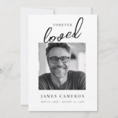 Minimalistisches Foto zur Beerdigung des Lebens Einladung (Vorderseite)