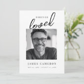 Minimalistisches Foto zur Beerdigung des Lebens Einladung (Stehend Vorderseite)