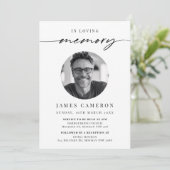 Minimalistisches Foto zur Beerdigung des Lebens Einladung (Stehend Vorderseite)