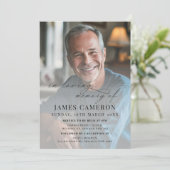 Minimalistisches Foto zur Beerdigung des Lebens Einladung (Stehend Vorderseite)