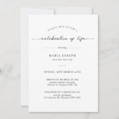 Minimalistisches Foto zur Beerdigung des Lebens Einladung (Vorderseite)