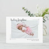 Minimalistisches Foto Zwei-Seiten-Collage Baby Gir Ankündigung (Stehend Vorderseite)