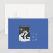 Minimalistisches Französisch-Blaues Foto Save the  Postkarte (Vorne/Hinten)