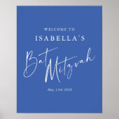 Minimalistisches Französisch Blue Custom Bat Mitzv Poster (Vorne)
