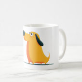 Minimalistisches Frauen- und Hundeillustrationsges Kaffeetasse (VorderseiteRechts)