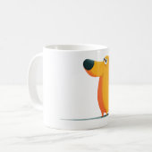 Minimalistisches Frauen- und Hundeillustrationsges Kaffeetasse (Vorderseite Links)