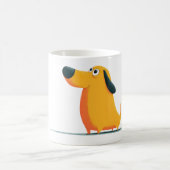 Minimalistisches Frauen- und Hundeillustrationsges Kaffeetasse (Mittel)