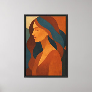 Minimalistisches Frauenportrait Gerahmte Leinwand