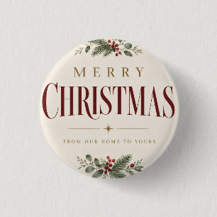Minimalistisches Frohe Weihnachten Gruß Urlaubssti Button
