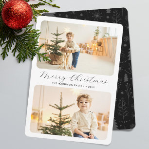 Minimalistisches Frohe Weihnachten Modern 2 Fotos 