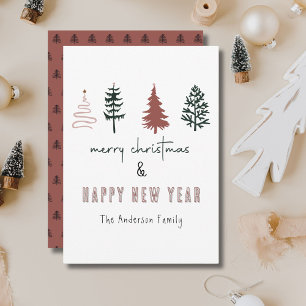 Minimalistisches Frohe Weihnachten Retro-Linienkun