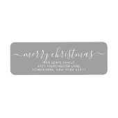 Minimalistisches Frohe Weihnachts-Grau-Label (Vorne)