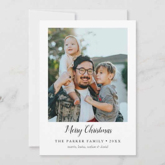 Minimalistisches frohe Weihnachts-Portrait Foto Ho Einladung (Vorderseite)