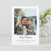 Minimalistisches frohe Weihnachts-Portrait Foto Ho Einladung (Stehend Vorderseite)
