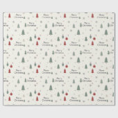 Minimalistisches Frohe Weihnachtsbaum-Muster Geschenkpapier (Flach)