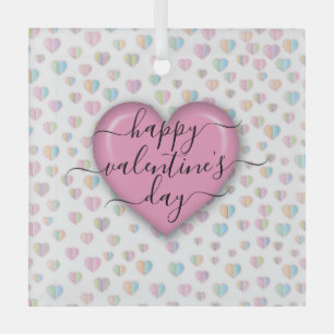 Minimalistisches Frohes Valentinstag Ornament Aus Glas