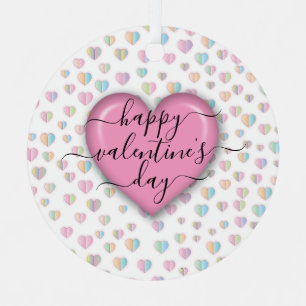 Minimalistisches Frohes Valentinstag Ornament Aus Metall