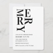 Minimalistisches, fröhliches Weihnachtsfest Einladung (Vorderseite)