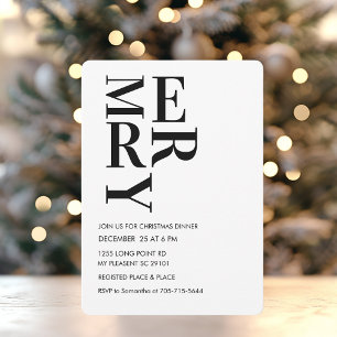 Minimalistisches, fröhliches Weihnachtsfest Einladung