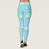 Minimalistisches Frühlingsblumenmuster Leggings (Rückseite)