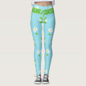 Minimalistisches Frühlingsblumenmuster Leggings (Vorderseite)