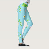 Minimalistisches Frühlingsblumenmuster Leggings (Rechts)