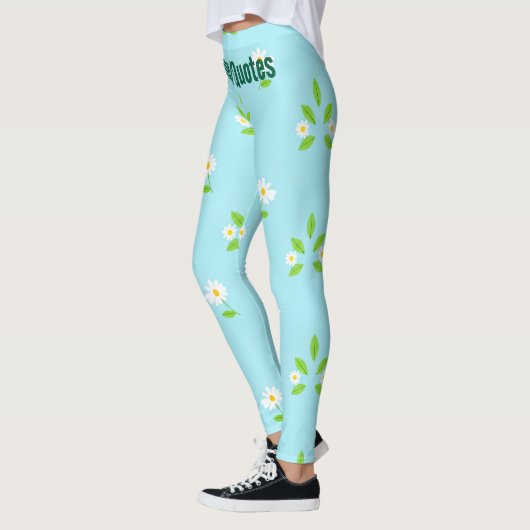 Minimalistisches Frühlingsblumenmuster Leggings (Links)