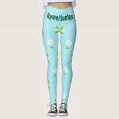 Minimalistisches Frühlingsblumenmuster Leggings (Vorderseite)