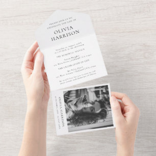 Minimalistisches Funeral Erinnerungsfoto Andenken  All In One Einladung