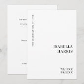Minimalistisches Funeral-Service-Design Programm (Vorne/Hinten)