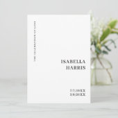 Minimalistisches Funeral-Service-Design Programm (Stehend Vorderseite)