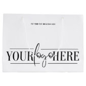 Minimalistisches, für die Werbung bestimmtes Logo  Große Geschenktüte (Rückseite)