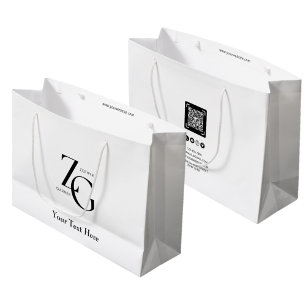 Minimalistisches, für Unternehmen typisches Logo Große Geschenktüte