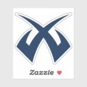 Minimalistisches Gaming-Letter-X-Monogramm Aufkleber (Blatt)