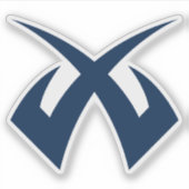 Minimalistisches Gaming-Letter-X-Monogramm Aufkleber (Vorderseite)