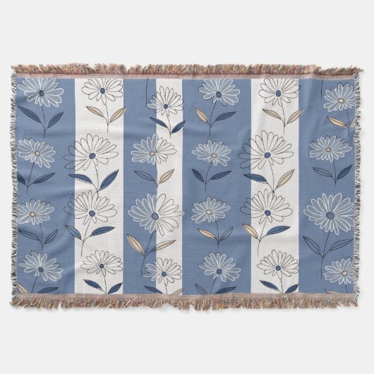 Minimalistisches Gänseblümchen-Blumenmuster (1) Decke (Vorderseite)