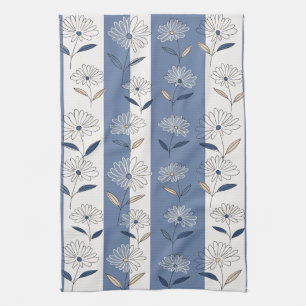 Minimalistisches Gänseblümchen-Blumenmuster (1) Geschirrtuch