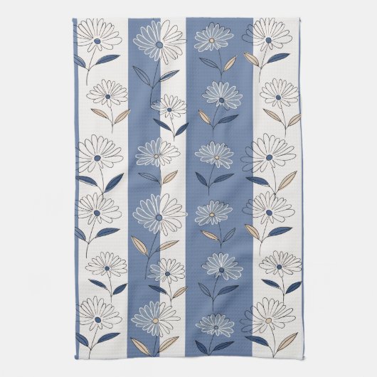 Minimalistisches Gänseblümchen-Blumenmuster (1) Geschirrtuch (Vertikal)