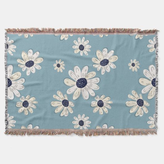 Minimalistisches Gänseblümchen-Blumenmuster (2) Decke (Vorderseite)