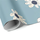 Minimalistisches Gänseblümchen-Blumenmuster (2) Geschenkpapier (Rolleneckpunkt)